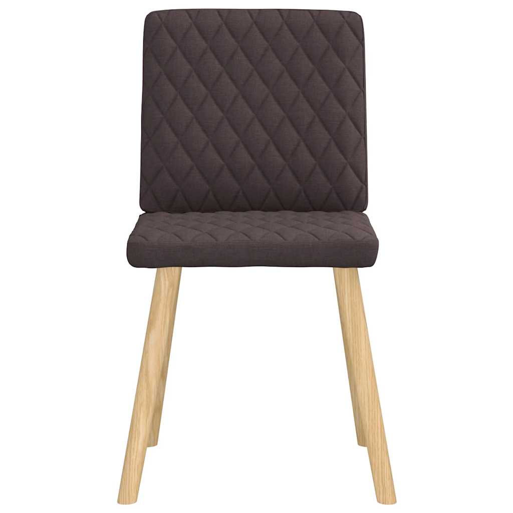 Cadeiras de jantar 6 pcs tecido castanho-escuro