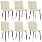Cadeiras de jantar 6 pcs veludo cor creme