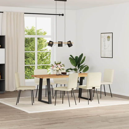 Cadeiras de jantar 6 pcs veludo cor creme