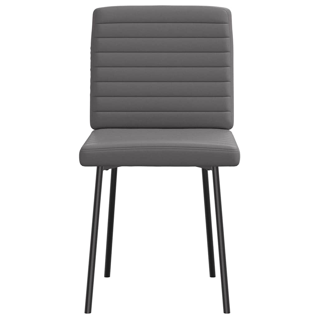 Cadeiras de jantar 6 pcs couro artificial cinzento