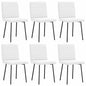 Cadeiras de jantar 6 pcs couro artificial branco