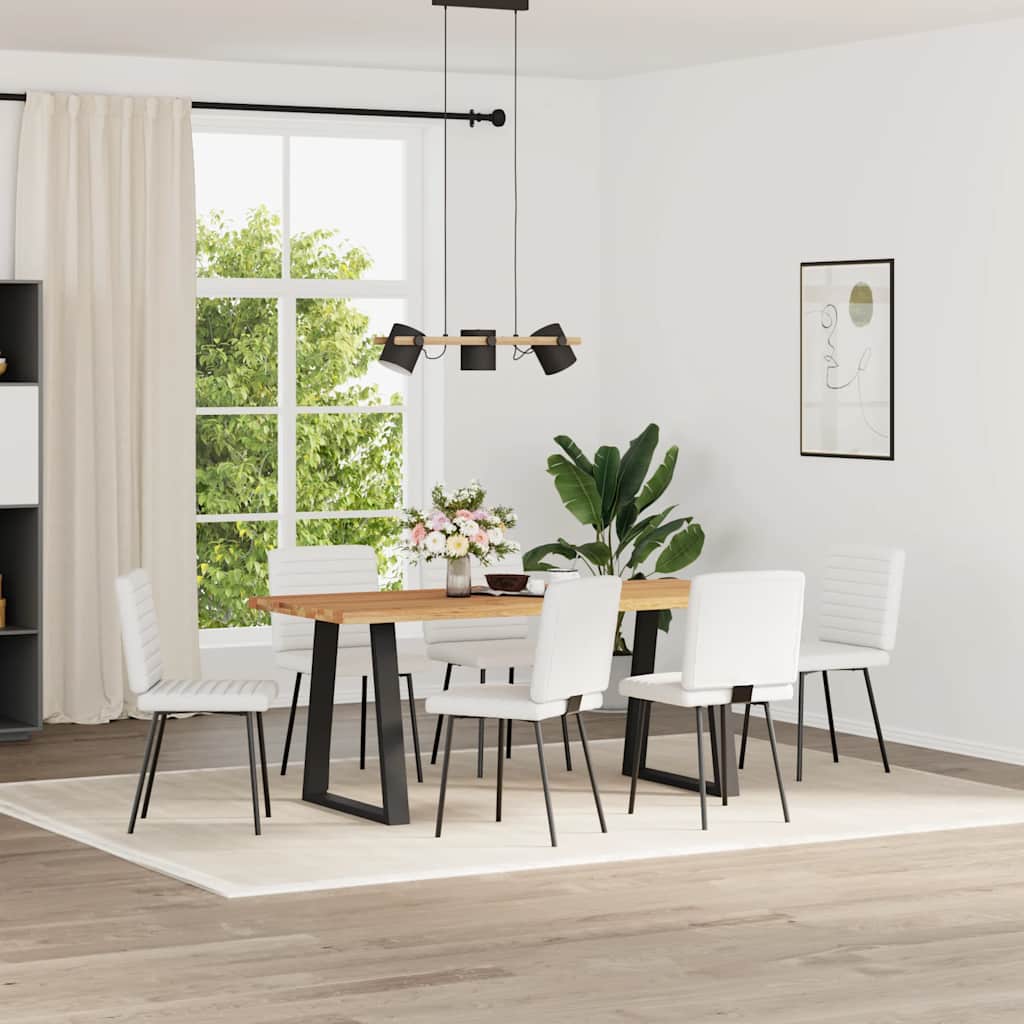 Cadeiras de jantar 6 pcs couro artificial branco