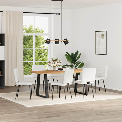 Cadeiras de jantar 6 pcs couro artificial branco