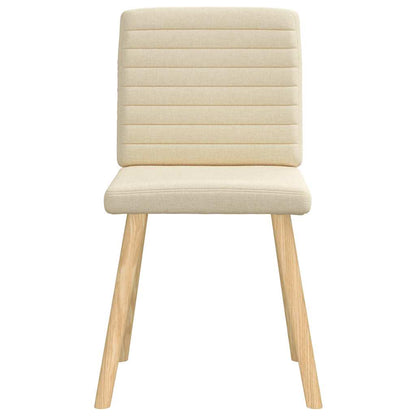 Cadeiras de jantar 6 pcs tecido cor creme