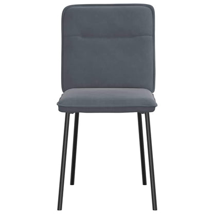 Cadeiras de jantar 6 pcs veludo cinzento-escuro