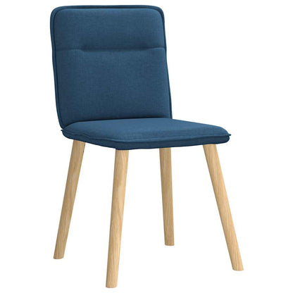 Cadeiras de jantar 6 pcs tecido azul