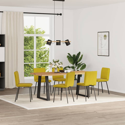 Cadeiras de jantar 6 pcs veludo amarelo
