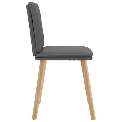 Cadeiras de jantar 6 pcs tecido cinzento-escuro