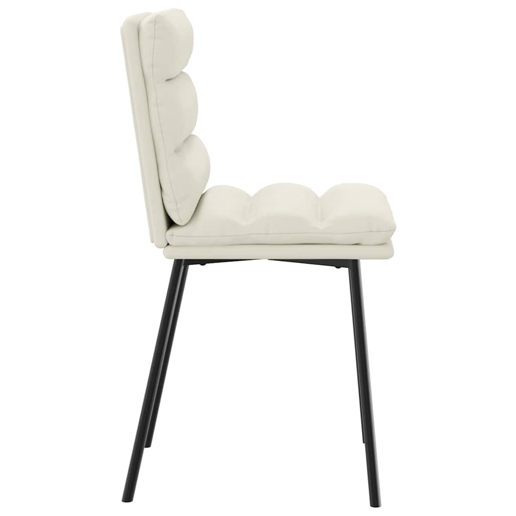 Cadeiras de jantar 6 pcs veludo cor creme