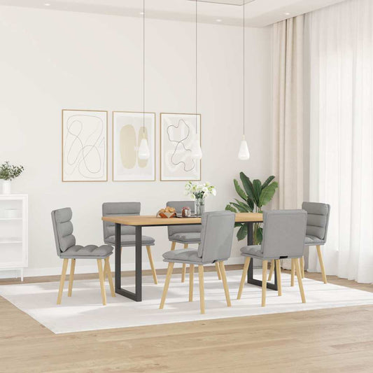 Cadeiras de jantar 6 pcs tecido cinza nuvem