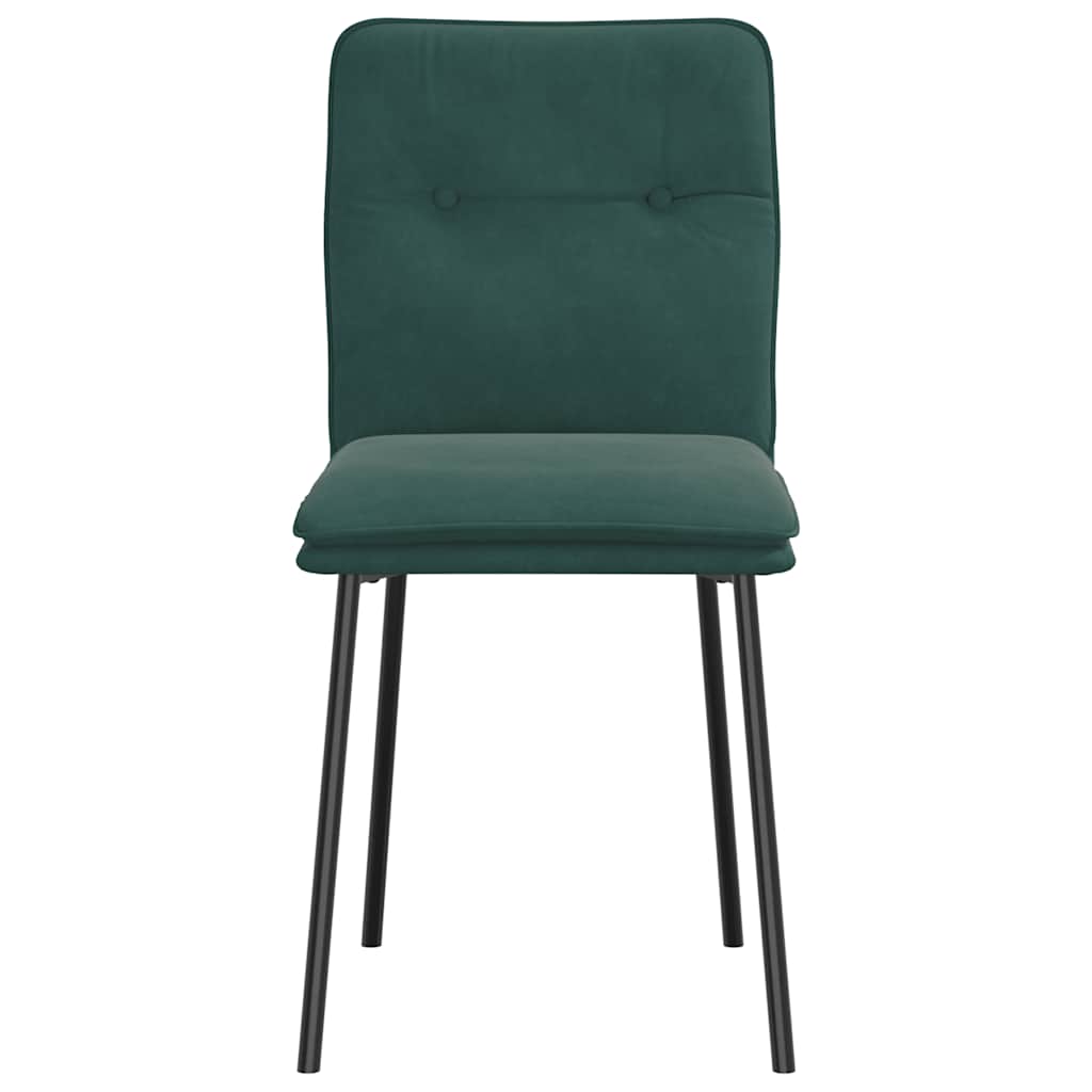 Cadeiras de jantar 6 pcs veludo verde-escuro