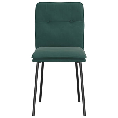 Cadeiras de jantar 6 pcs veludo verde-escuro