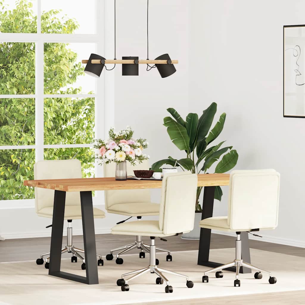 Cadeiras de jantar 4 pcs couro art. creme