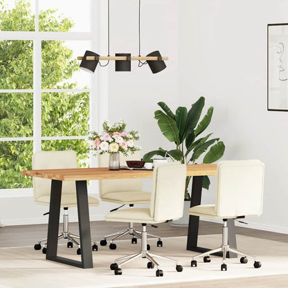 Cadeiras de jantar 4 pcs couro art. creme