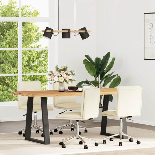 Cadeiras de jantar 4 pcs couro art. creme