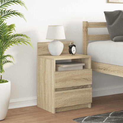 Mesa de cabeceira com 2 gavetas 40x33x60 cm carvalho sonoma
