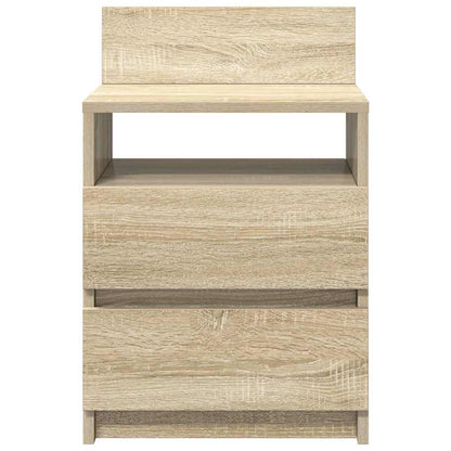 Mesa de cabeceira com 2 gavetas 40x33x60 cm carvalho sonoma