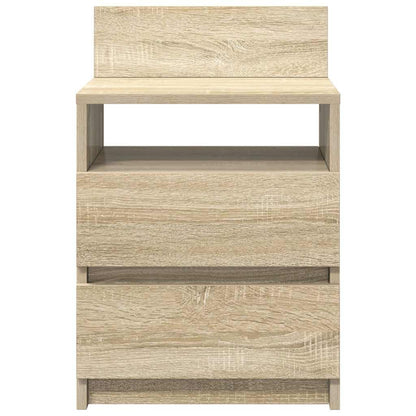 Mesas de cabeceira 2pcs com 2gavetas 40x33x60cm carvalho sonoma