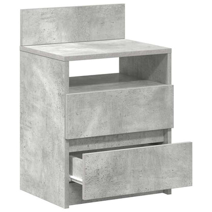 Mesa de cabeceira com 2 gavetas 40x33x60 cm cinzento cimento