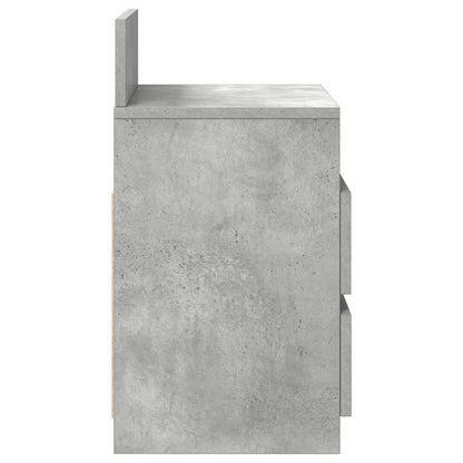 Mesa de cabeceira com 2 gavetas 40x33x60 cm cinzento cimento