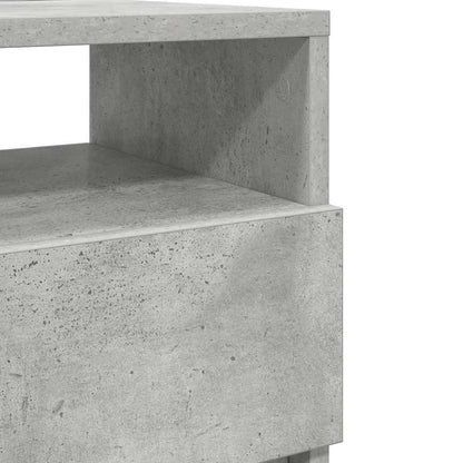 Mesa de cabeceira com 2 gavetas 40x33x60 cm cinzento cimento