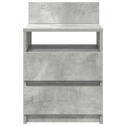 Mesas de cabeceira 2pcs c/ 2gavetas 40x33x60cm cinzento cimento