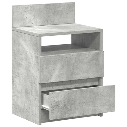 Mesas de cabeceira 2pcs c/ 2gavetas 40x33x60cm cinzento cimento