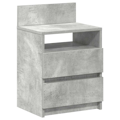 Mesas de cabeceira 2pcs c/ 2gavetas 40x33x60cm cinzento cimento