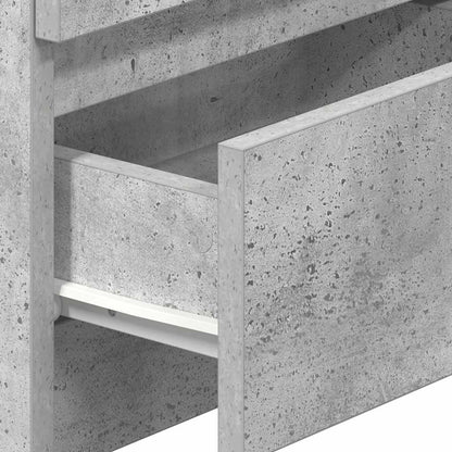 Mesas de cabeceira 2pcs c/ 2gavetas 40x33x60cm cinzento cimento