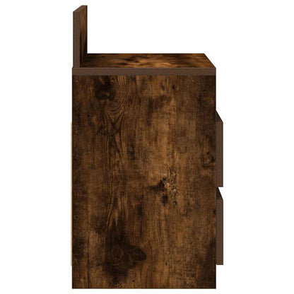 Mesa de cabeceira com 2 gavetas 40x33x60 cm carvalho fumado