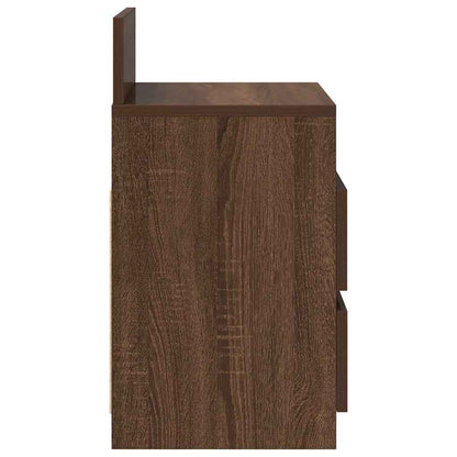Mesas cabeceira 2pcs c/ 2gavetas 40x33x60cm carvalho castanho
