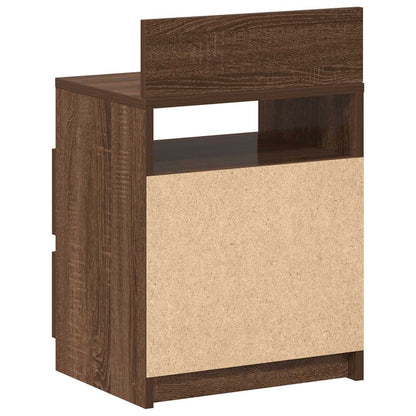 Mesas cabeceira 2pcs c/ 2gavetas 40x33x60cm carvalho castanho