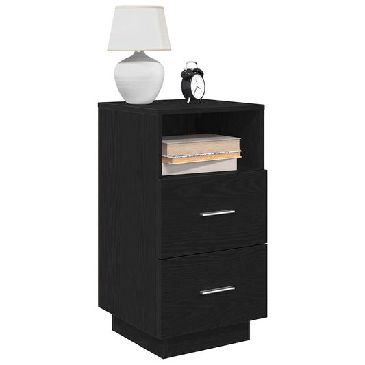 Mesa de cabeceira com 2 gavetas 36x36x68 cm preto
