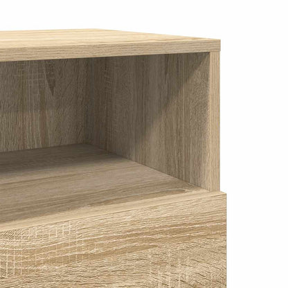 Mesa de cabeceira com 2 gavetas 36x36x68 cm carvalho sonoma
