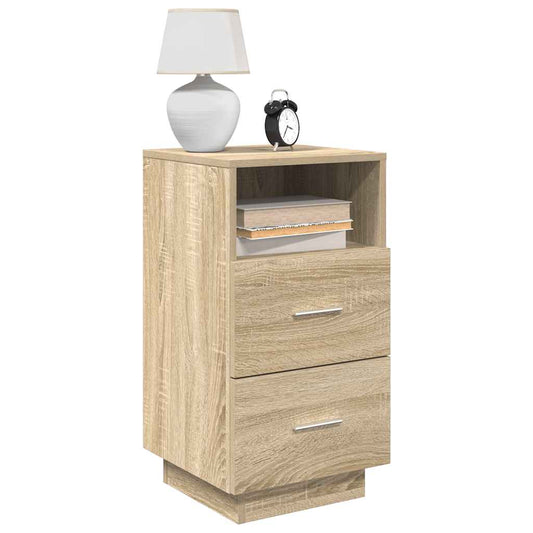 Mesa de cabeceira com 2 gavetas 36x36x68 cm carvalho sonoma