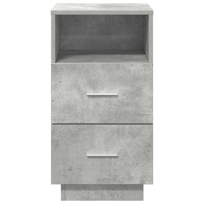 Mesas cabeceira 2pcs c/ 2gavetas 36x36x68 cm cinzento cimento