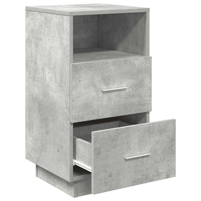 Mesas cabeceira 2pcs c/ 2gavetas 36x36x68 cm cinzento cimento