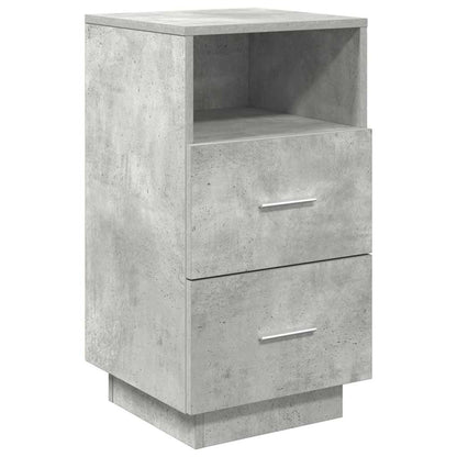 Mesas cabeceira 2pcs c/ 2gavetas 36x36x68 cm cinzento cimento