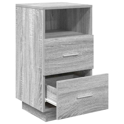 Mesas cabeceira 2pcs com 2gavetas 36x36x68 cm cinzento sonoma