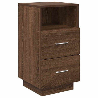 Mesas cabeceira 2pcs com 2gavetas 36x36x68 cm carvalho castanho