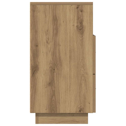 Mesa de cabeceira com 2 gavetas 36x36x68 cm carvalho artisiano