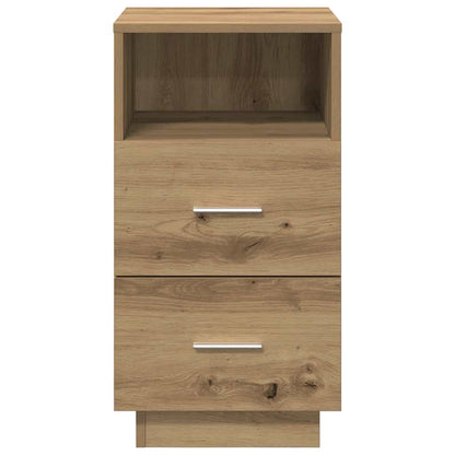 Mesas cabeceira 2pcs 2 gavetas 36x36x68 cm carvalho artisiano