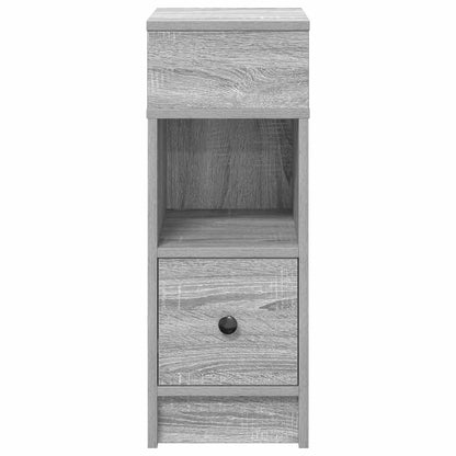 Mesa de cabeceira com gaveta 25x31x66 cm cinzento sonoma