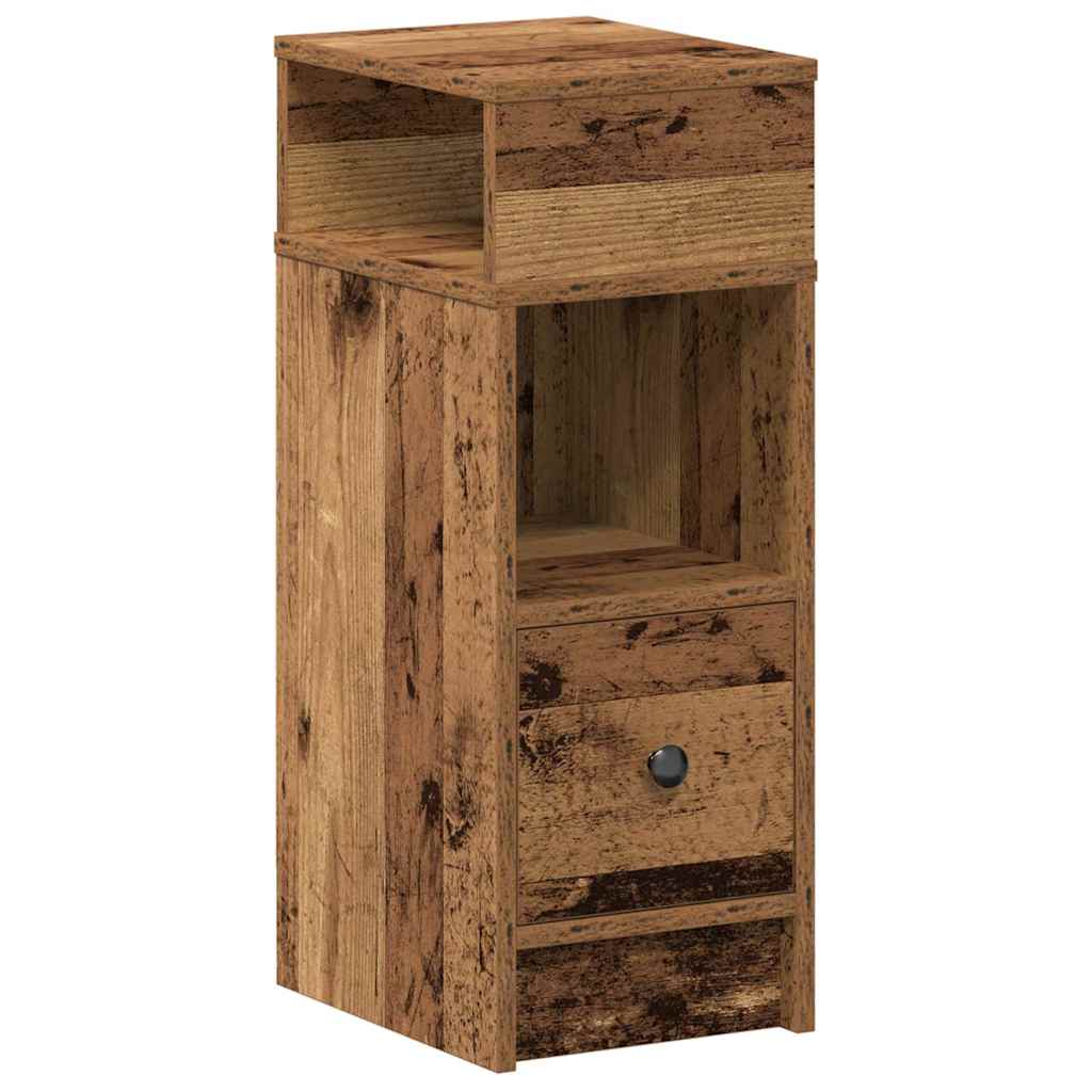 Mesas de cabeceira 2 pcs com gaveta 25x31x66 cm madeira velha