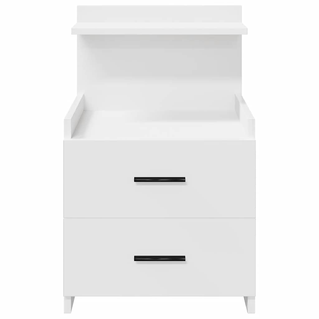 Mesa de cabeceira com 2 gavetas 40x36,5x62 cm branco