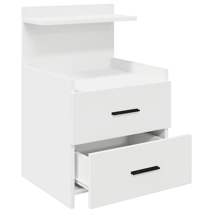 Mesa de cabeceira com 2 gavetas 40x36,5x62 cm branco