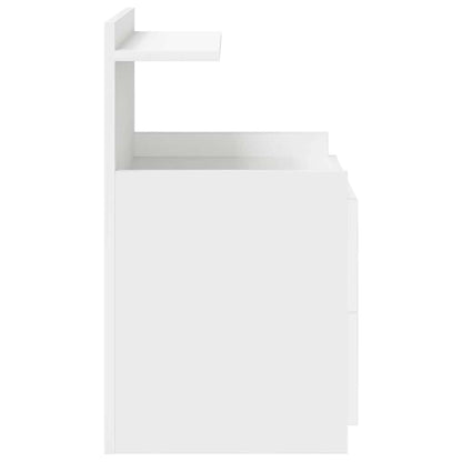 Mesa de cabeceira com 2 gavetas 40x36,5x62 cm branco