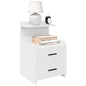 Mesa de cabeceira com 2 gavetas 40x36,5x62 cm branco