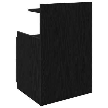 Mesas de cabeceira 2 peças com 2 gavetas pretas 40x36,5x62 cm