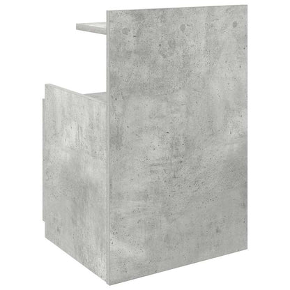 Mesa de cabeceira com 2 gavetas cinza concreto 40x36,5x62 cm